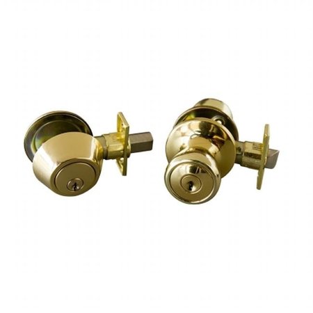HEAT WAVE Terrace 6 Way Latch Entry Door Knob; and Deadbolt Combo Polished Brass HE272277